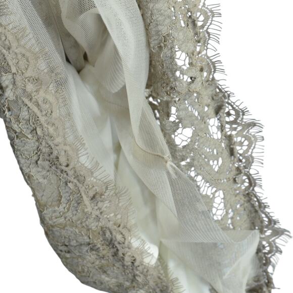 Tadashi Shoji Size 2 Pintuck Jersey Lace Bandage Dress Gray Cocktail Eveningwear - Picture 11 of 12